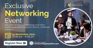 สีเทอร์ควอยซ์ Networking Event ภาพที่แชร์บน Facebook Template