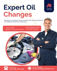 White Professional Expert Oil Change Services Promotion Template Instagram Portrait