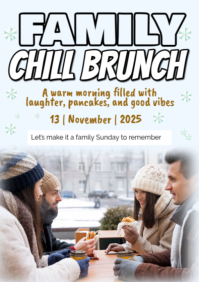 White Professional Family Chill Brunch A2 template