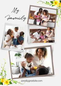 White Professional Family Collage Photos A2 template