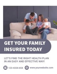 White Professional Family Insurance Flyer (us Letter) template