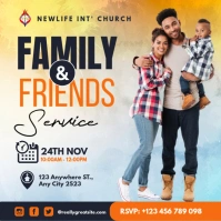 White Professional Family Nd Riends Church Service Instagram Post template