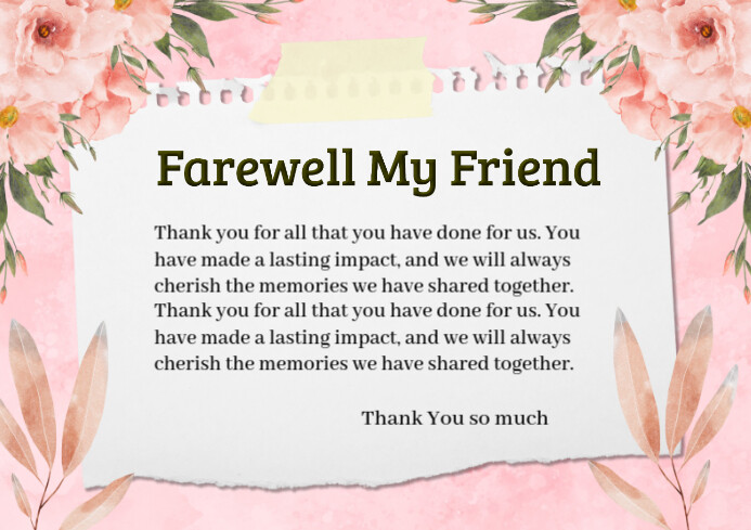 White Professional Farewell A4 Template | PosterMyWall