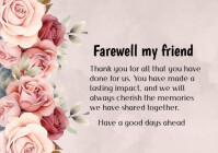 White Professional Farewell Card, Farewell Greeting Card, Online Farewell Card, Farewell Card Templa A4 template
