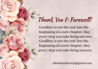 White Professional Farewell Card A4 template