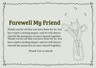 White Professional Farewell Card A4 template