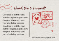 White Professional Farewell Card A4 template