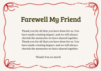White Professional Farewell Greeting Card A4 template
