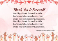 White Professional Farewell Greeting Card A4 template