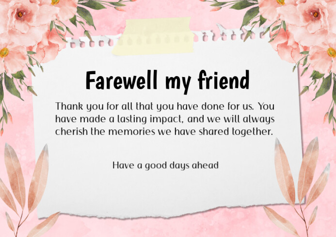 White Professional Farewell Posters A4 template