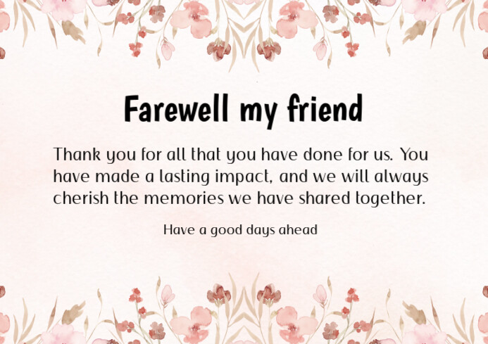 White Professional Farewell Posters A4 template