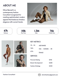 White Fashion Consultant Media Kit Folder Template - Page 2