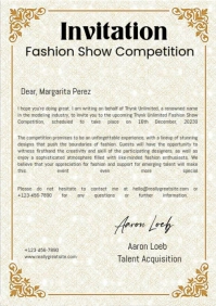 White Professional Fashion Show Competition Letter A4 template