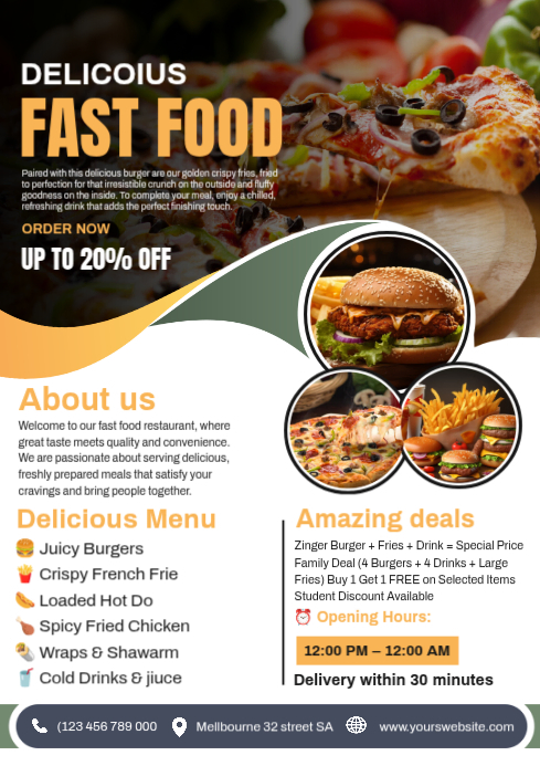 Fast Food Restaurant Promotion Template | PosterMyWall