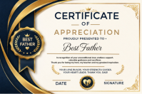 White Professional Father's Day Certificate Poster template