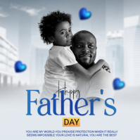 Putih Father's Day Instagram-opslag Template