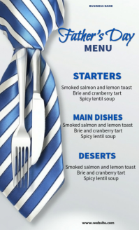 White Professional Father's Day Menu US Legal Legale USA template