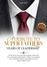White Professional Father's Day Tribute A2 template