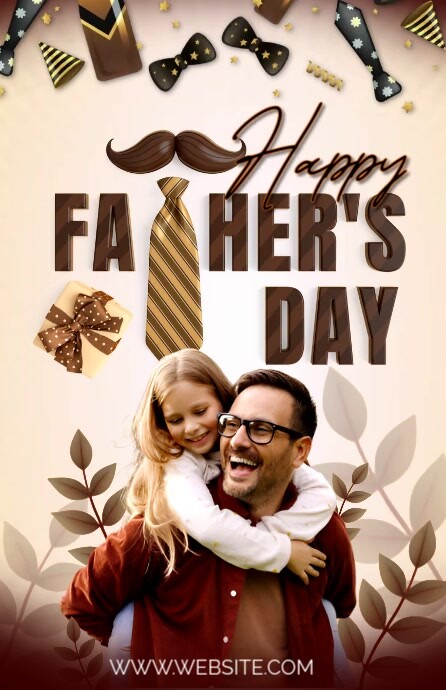 White Professional Father's Day Half Page Wide Szeroki pół strony template