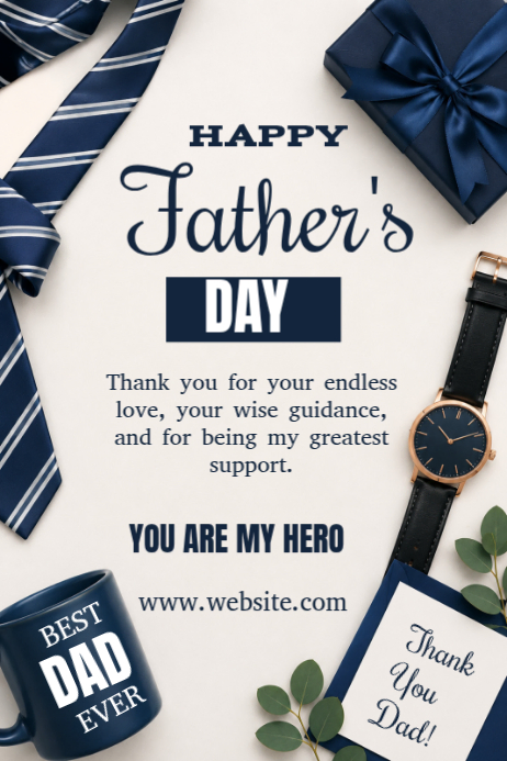 White Father's Day Posters Template | PosterMyWall
