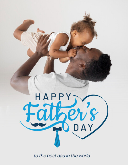 White Professional Fathers Day Flyer (us Letter) template