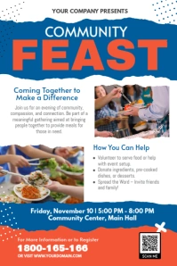 White Professional Feed The Homeless Fundraiser Template Poster