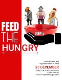 White Professional Feed The Hungry Flyer (us Letter) Pamflet (Letter AS) template
