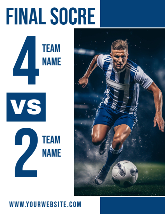 White Professional Final Score Flyer (us Letter) Template | PosterMyWall