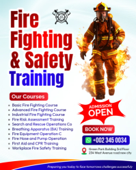 White Professional Fire Fighting and Safety classes fighter Training course program advertisement fl Instagram Portrait template