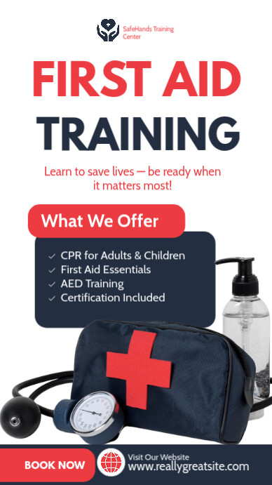 White Professional First Aid Training Course Promotion Template Instagram Story