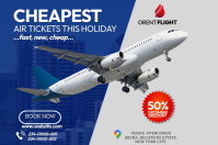 White Professional Flight Flyer  Poster template