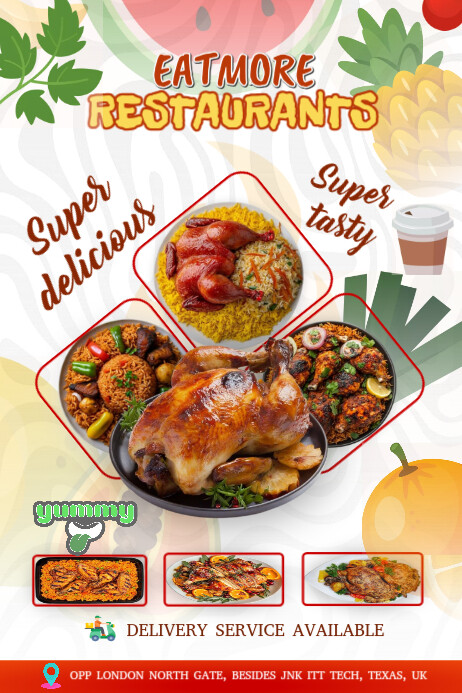 White Professional Food Menu  Poster template