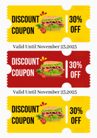 White Discount Coupon A4 Template