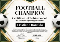 White Football Achievement Certificate A4 Template