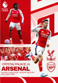 White Professional Football arsenal match A4 template