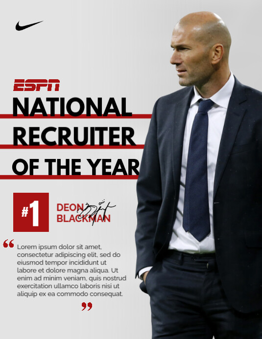 White Professional Football Coach Of The Year Awards Flyer (us Letter) template