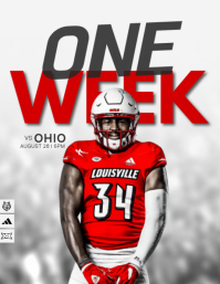 White Football Game Announcement Pamflet Template