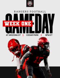 White Football Game Day Folder Template