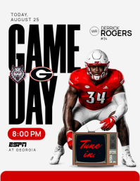 White Professional Football Game Day Flyer Løbeseddel (US Letter) template