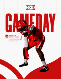 White Professional Football Gameday Flyer (us Letter) Volante (Carta US) template