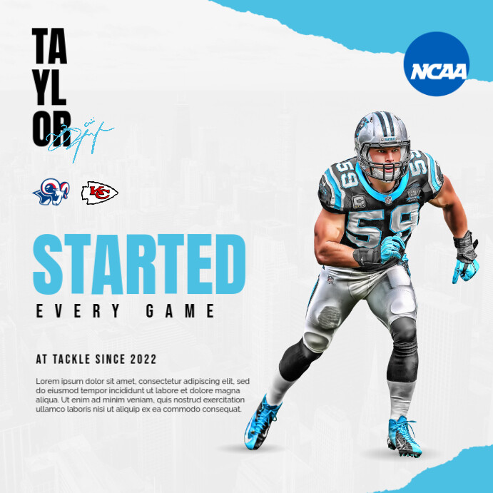 White Professional Football Gameday Instagram Post template