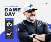 White Professional Football Gameday Medium Rectangle Mellemstort rektangel template