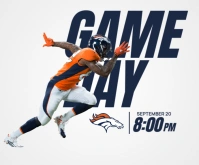 White Professional Football Gameday Medium Rectangle template