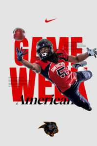 White Professional Football Gameday Poster template