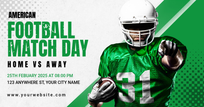 White Professional Football Match Day Facebook Shared Image template