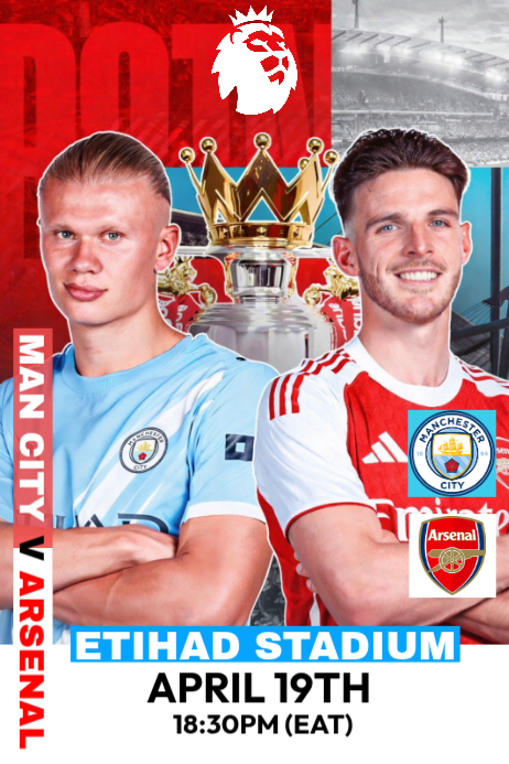 White Professional Football Match Poster Template | PosterMyWall