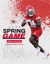White Professional Football Spring Game Flyer (us Letter) template