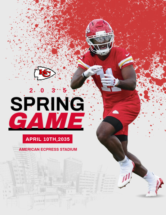 White Professional Football Spring Game Flyer (us Letter) Pamflet (VSA Brief) template