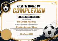 White Professional Football Training Completion Certificate A4 template