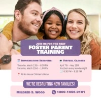 White Professional Foster Care Facebook  Instagram Post template